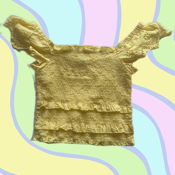 Yellow preppy puff sleeve top - Picture 2 of 2